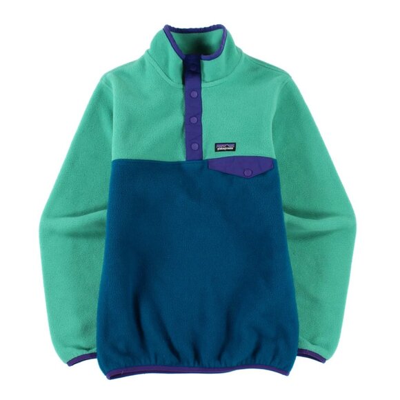 Patagonia Girls Lightweight Synchilla Snap-T Pullover Size 14 XL Underwater Blue - Picture 1 of 9